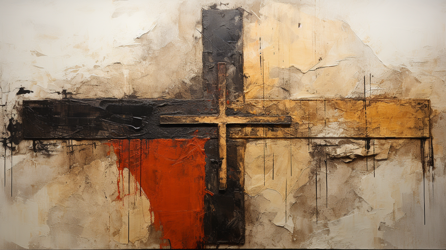 Earthy colored cross painting artwork