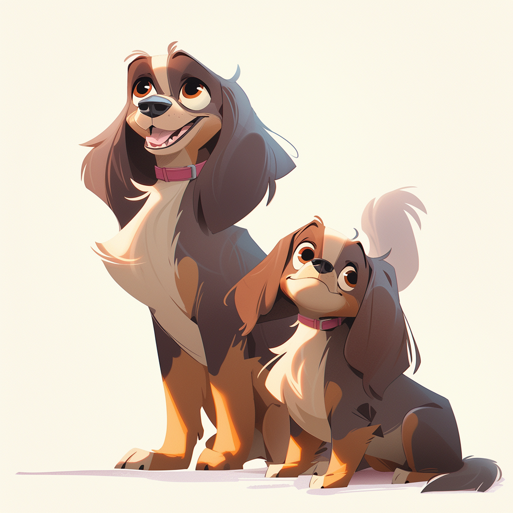 Expressive Charles Spaniel Dogs Art by Loish