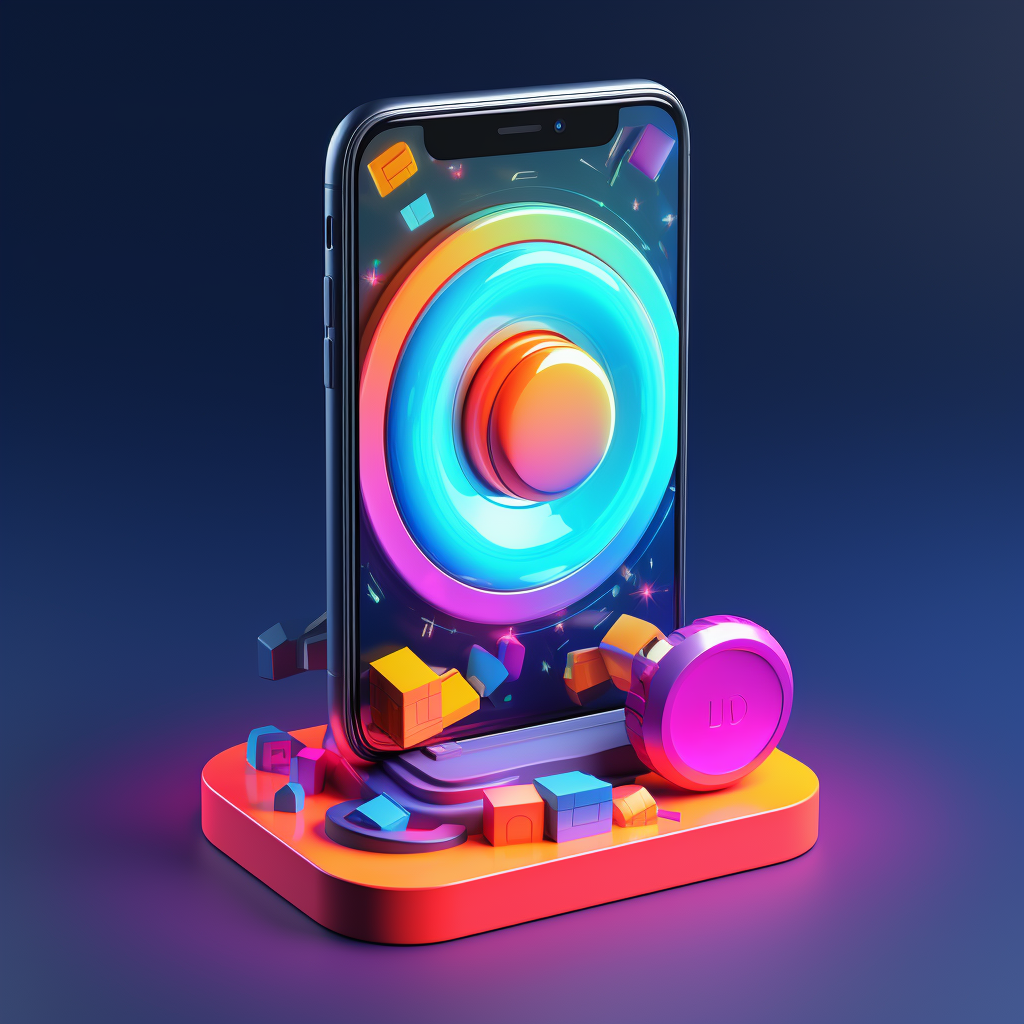 Colorful mobile videocall icon design