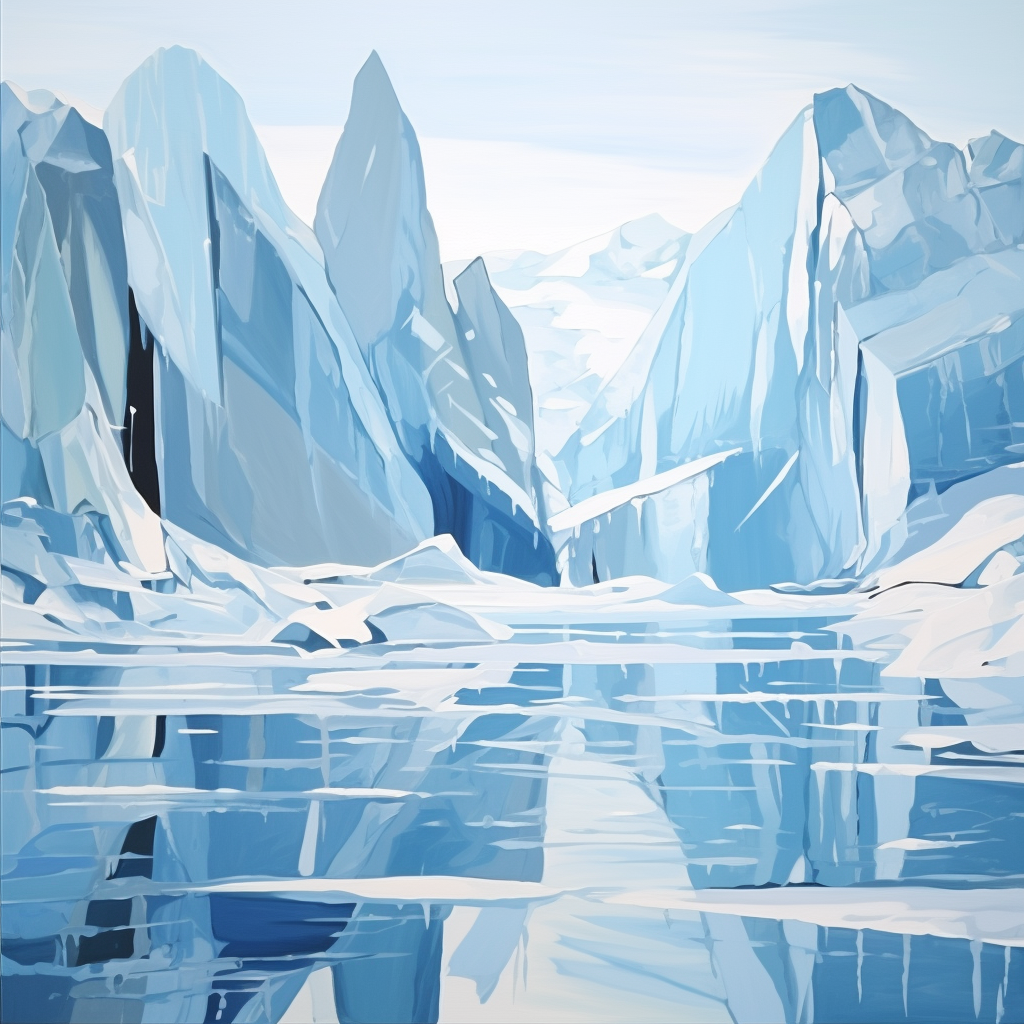 Expressive glacier painting by Alex Katz