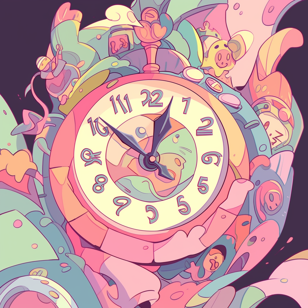 Expressive retro cartoon clock