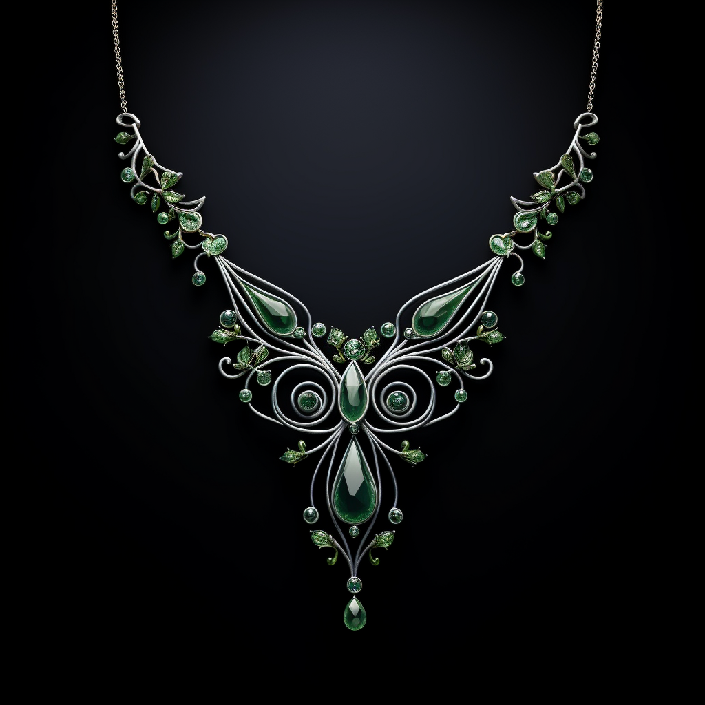 Beautiful Jade Necklace with Nature-Inspired Details