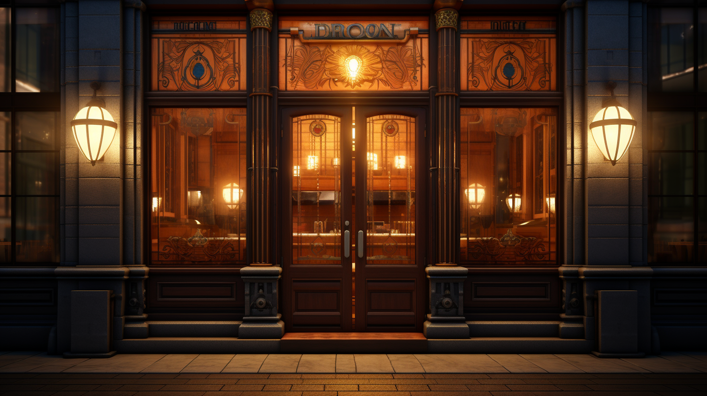 Modern Building Pub Exterior Door