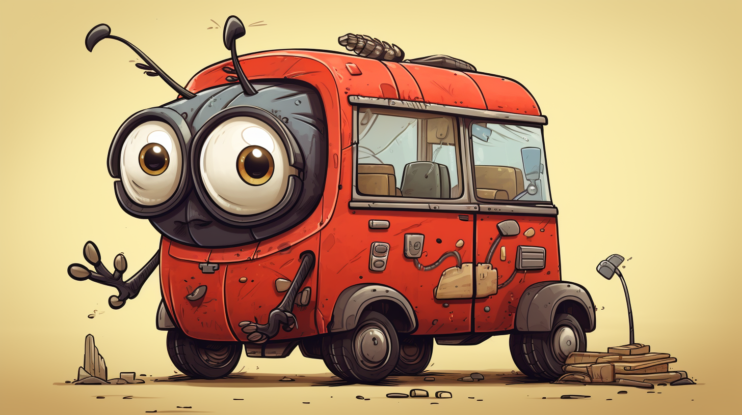 Cute exterminator van illustration