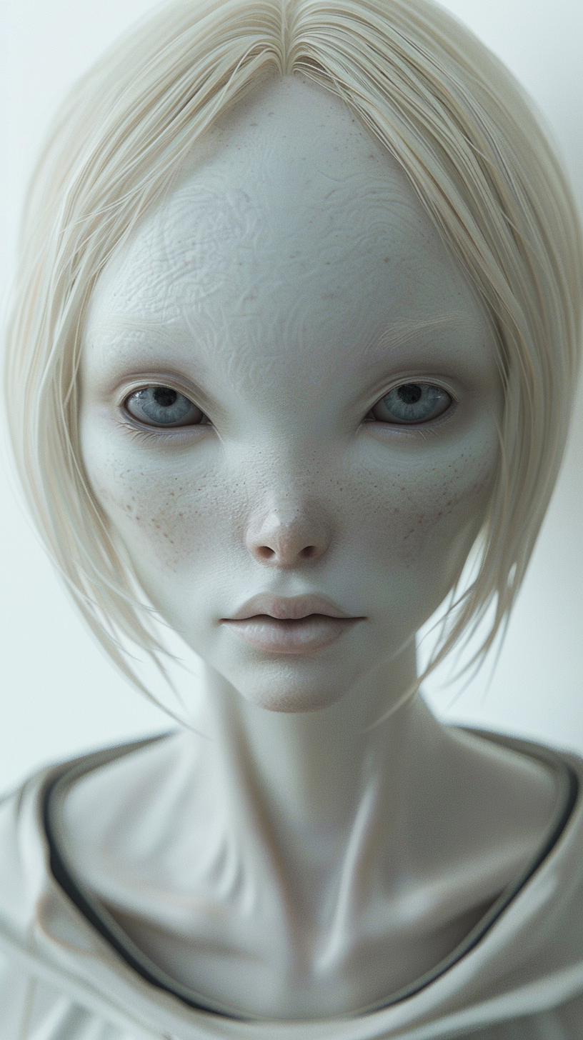 Elegant extraterrestrial humanoid woman