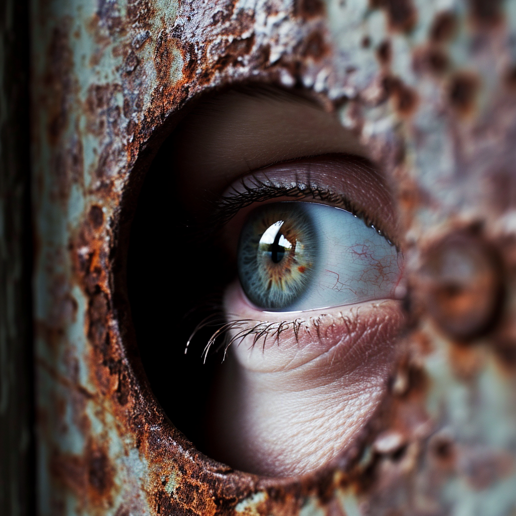 Mysterious Eye Peeking Through Keyhole