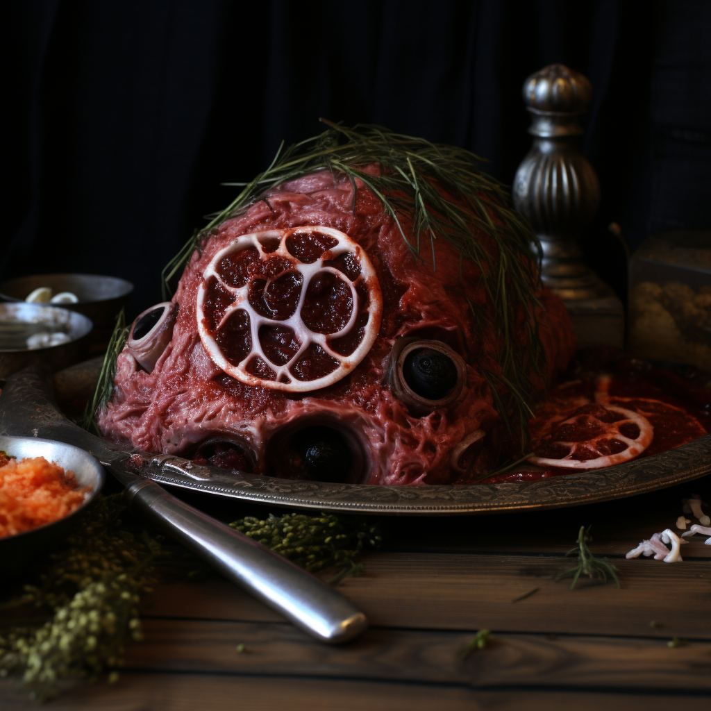 Raw meat eye roast