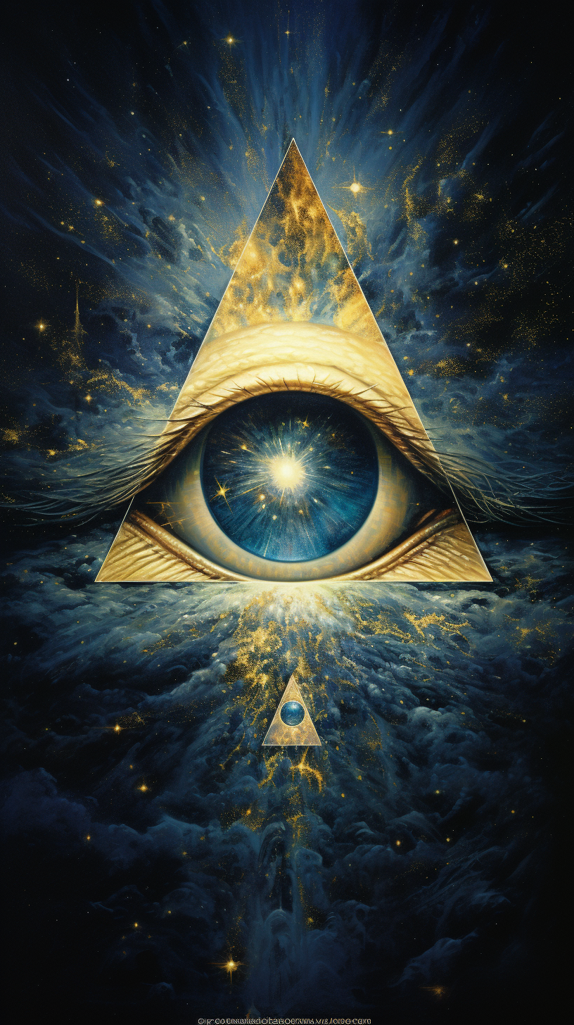 All seeing eye in triangle symbol