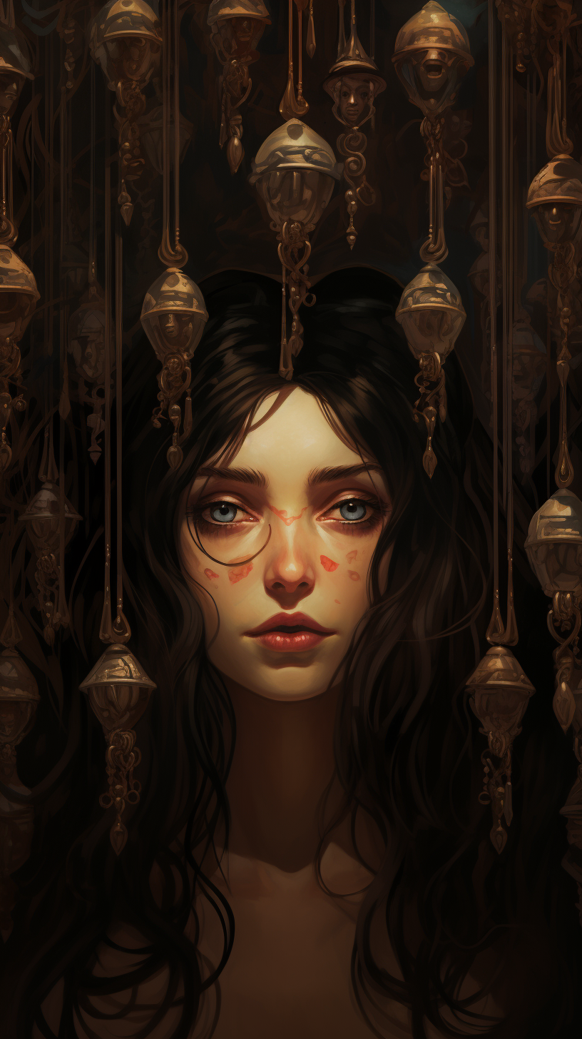 Beautiful eyes like bronze bells