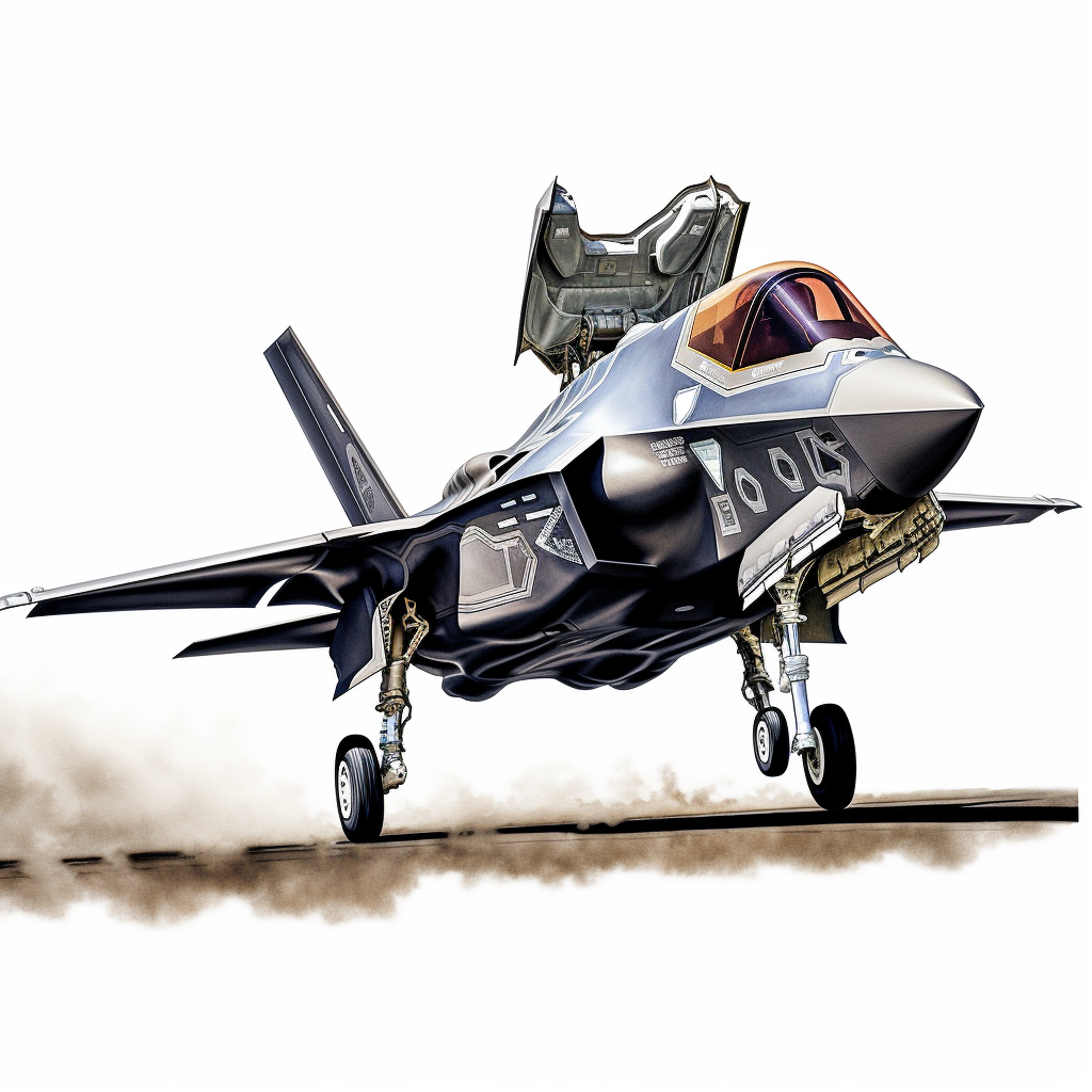 Realistic F-35 Lightning II with White Background