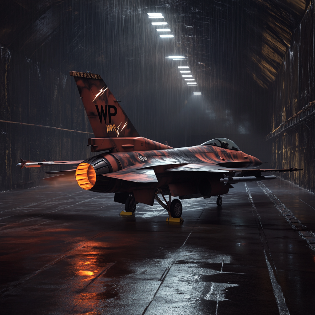 Custom Wolf Painted Fighter Jet