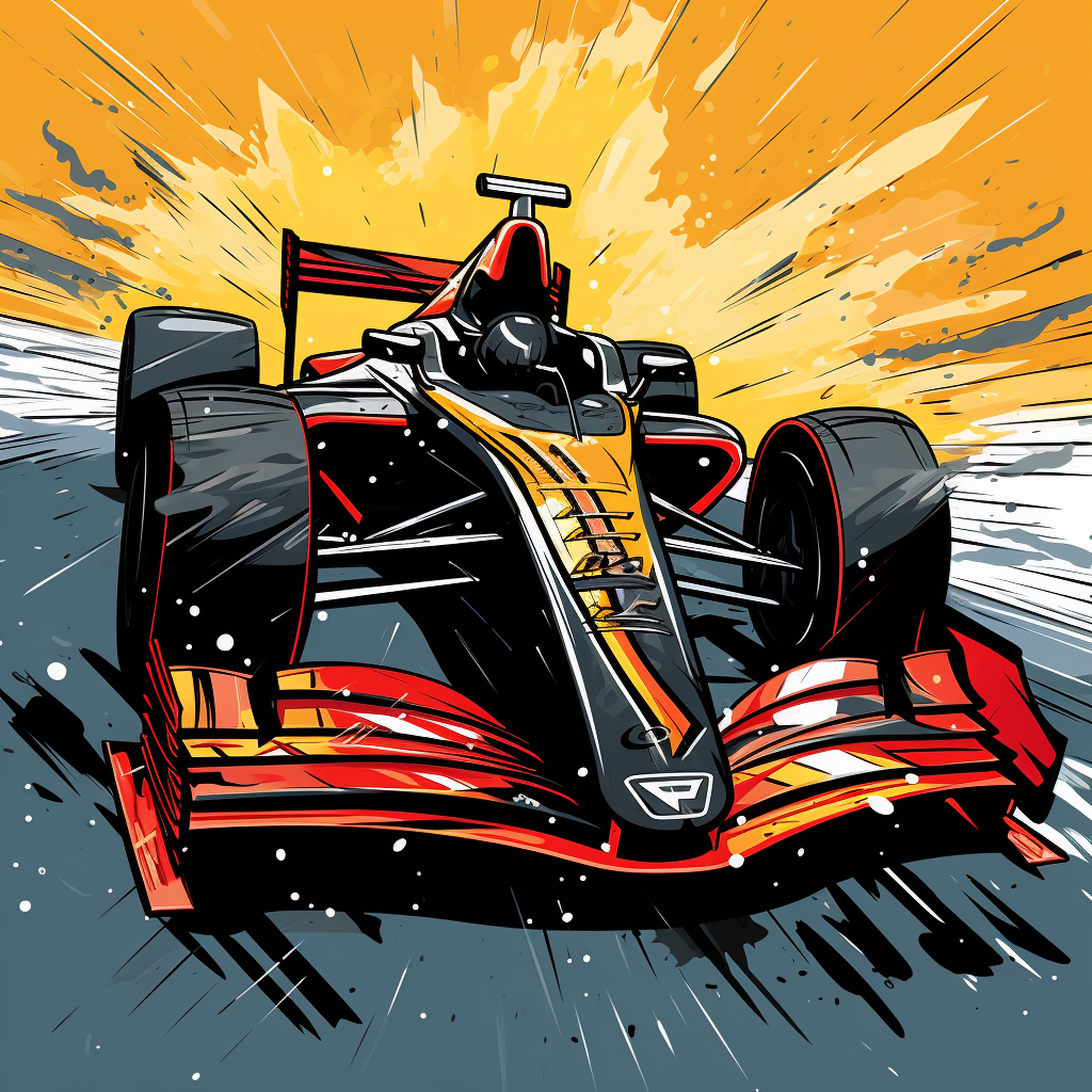 Cool F1 car comic vector design shirt