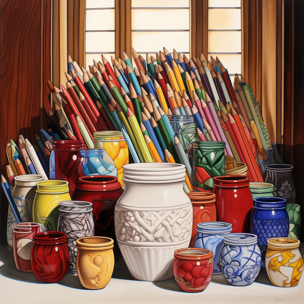 Colorful still-life of Fabri Cretlli 240 colored pencils