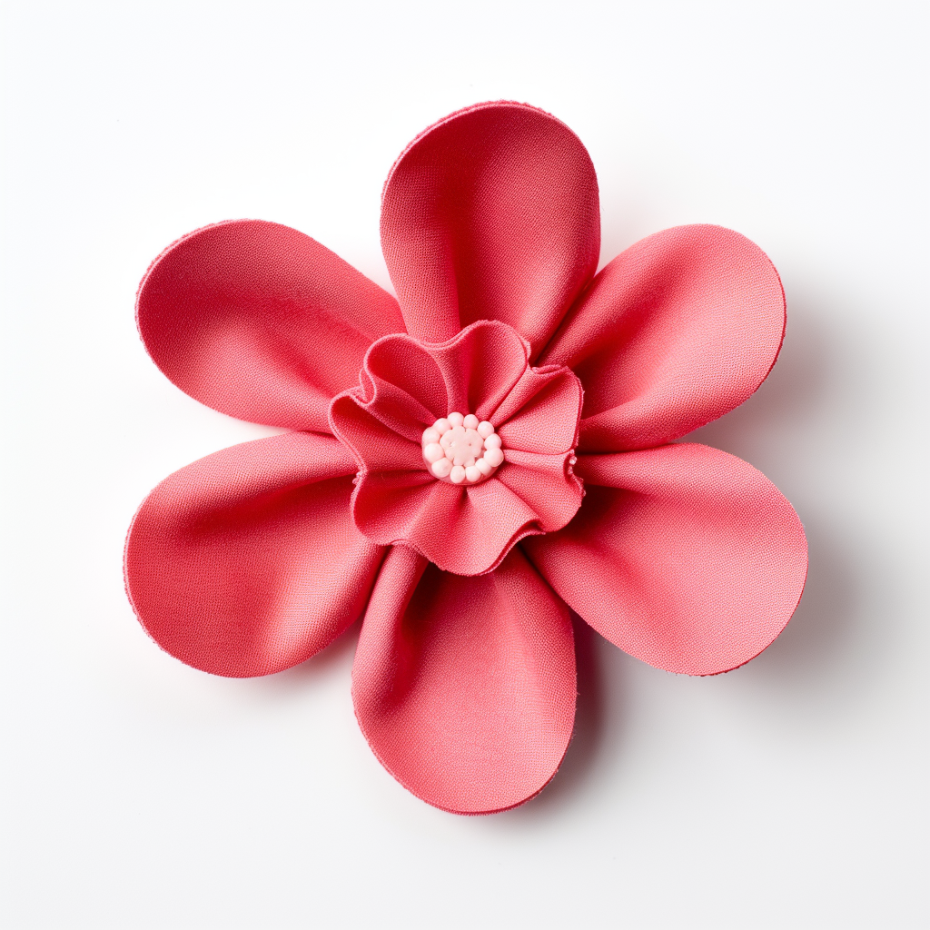 Pale Red Fabric Flower with Cog