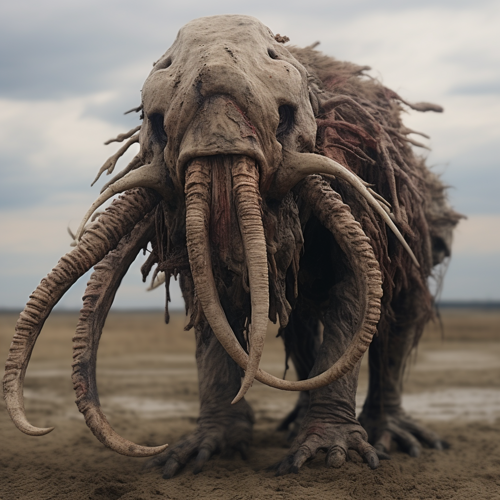 Terrifying Faceless Horror Elephant made of Leeches