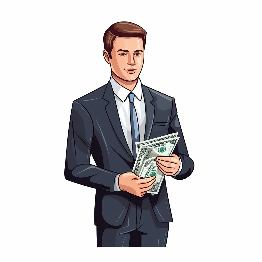 Faceless investor holding banknotes vector illustration