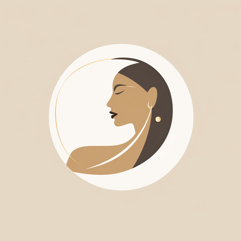 Faded women face in minimal design