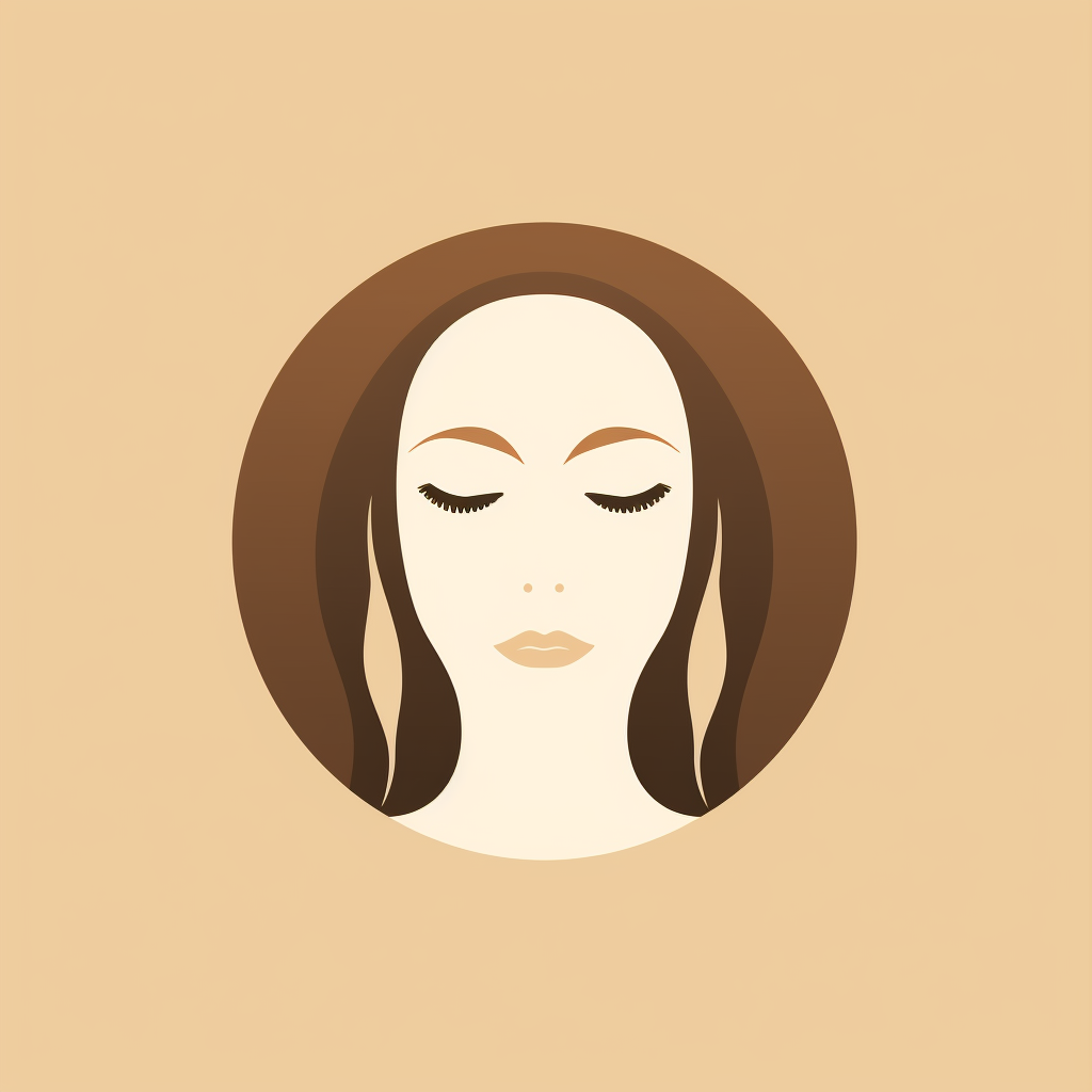 Minimalistic logo of faded women face