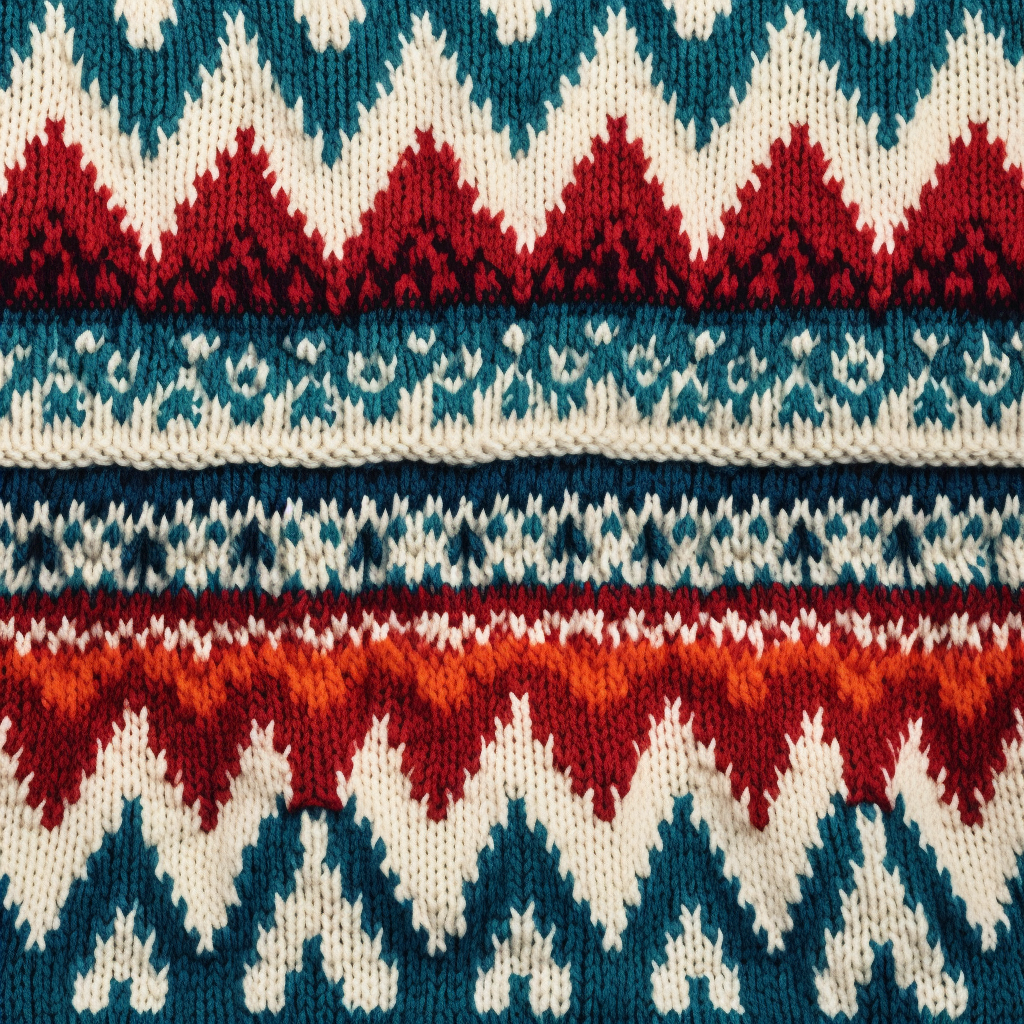 Colorful fair isle mountain pattern design