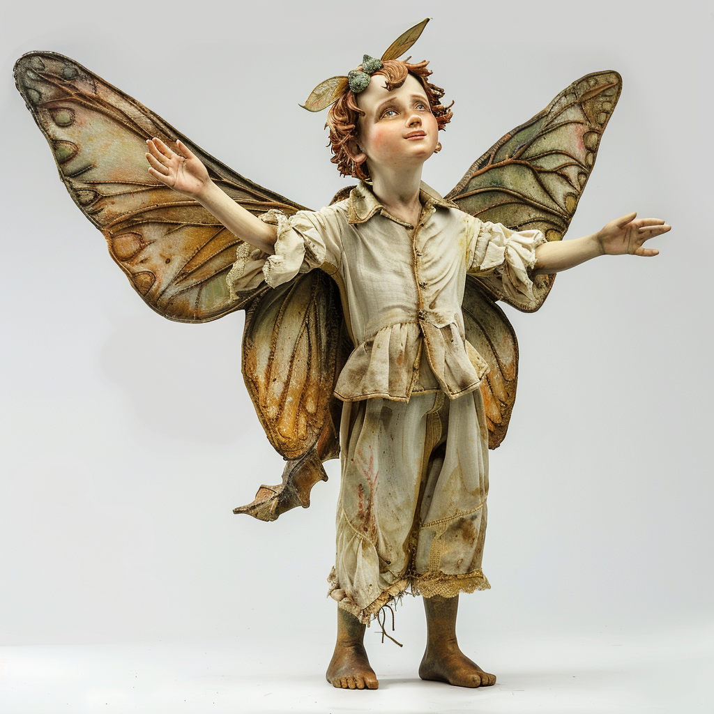 Fairy boy with wings gesticulating