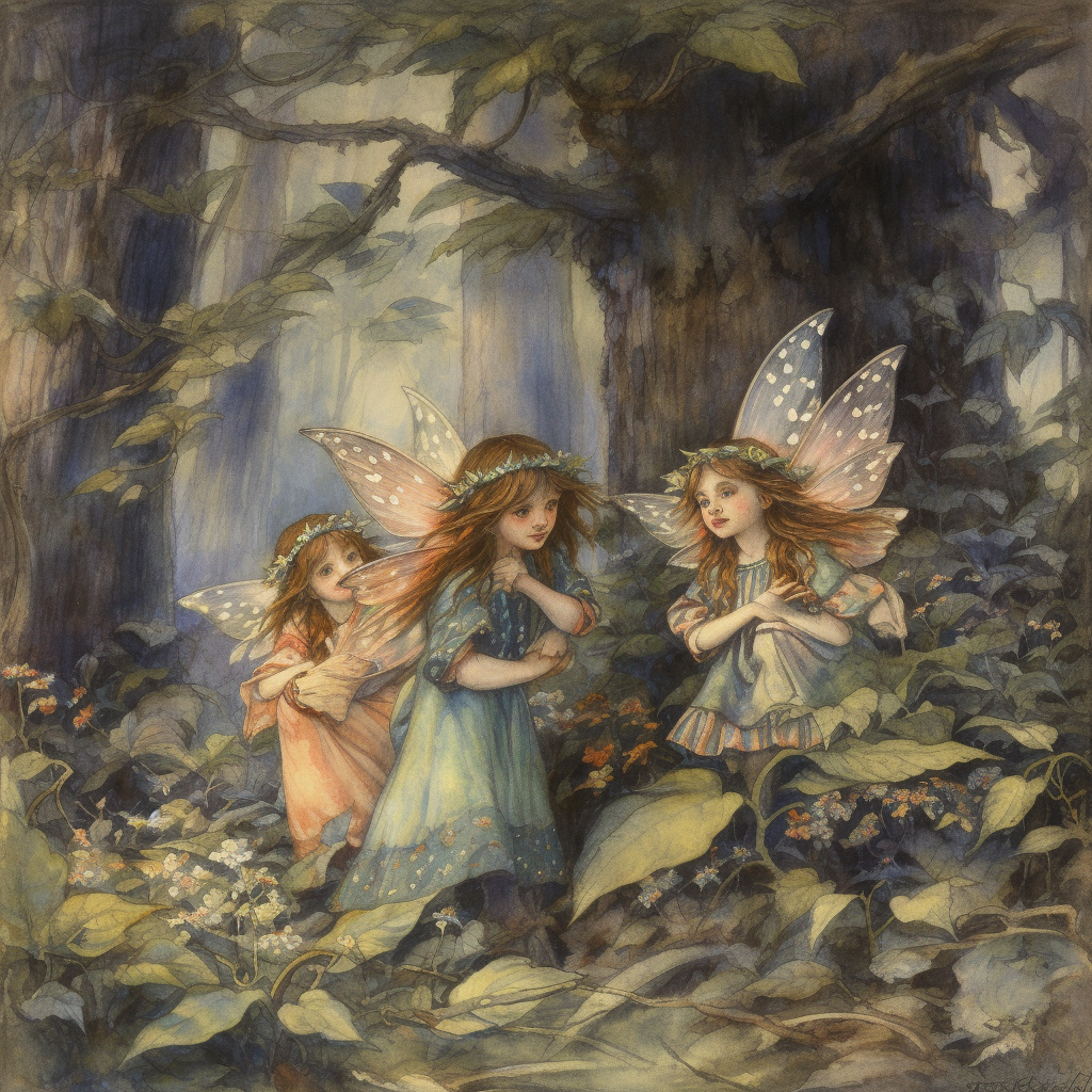 Beautiful fairy in enchanted woodland