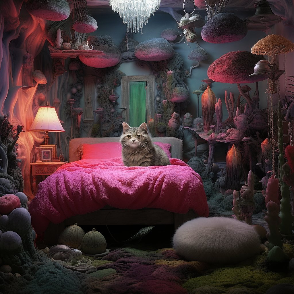 Fairy Mushroom Bedroom with Plush Carpet