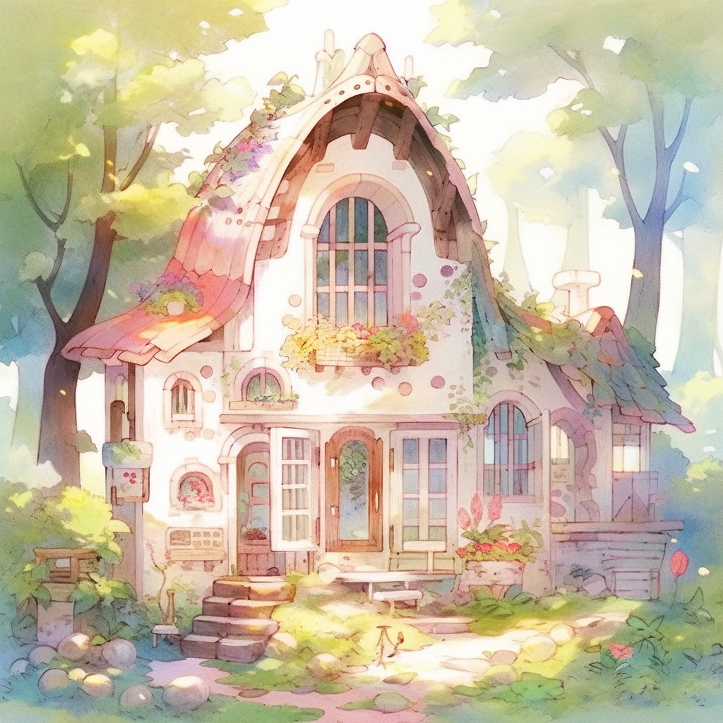 Small fairy tale house drawing