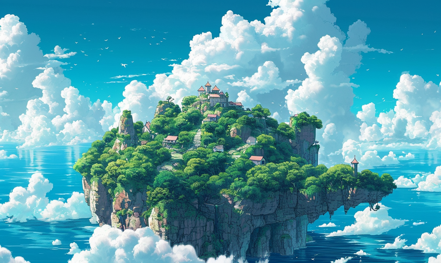 Fairy Tale Island Sea Clouds Details