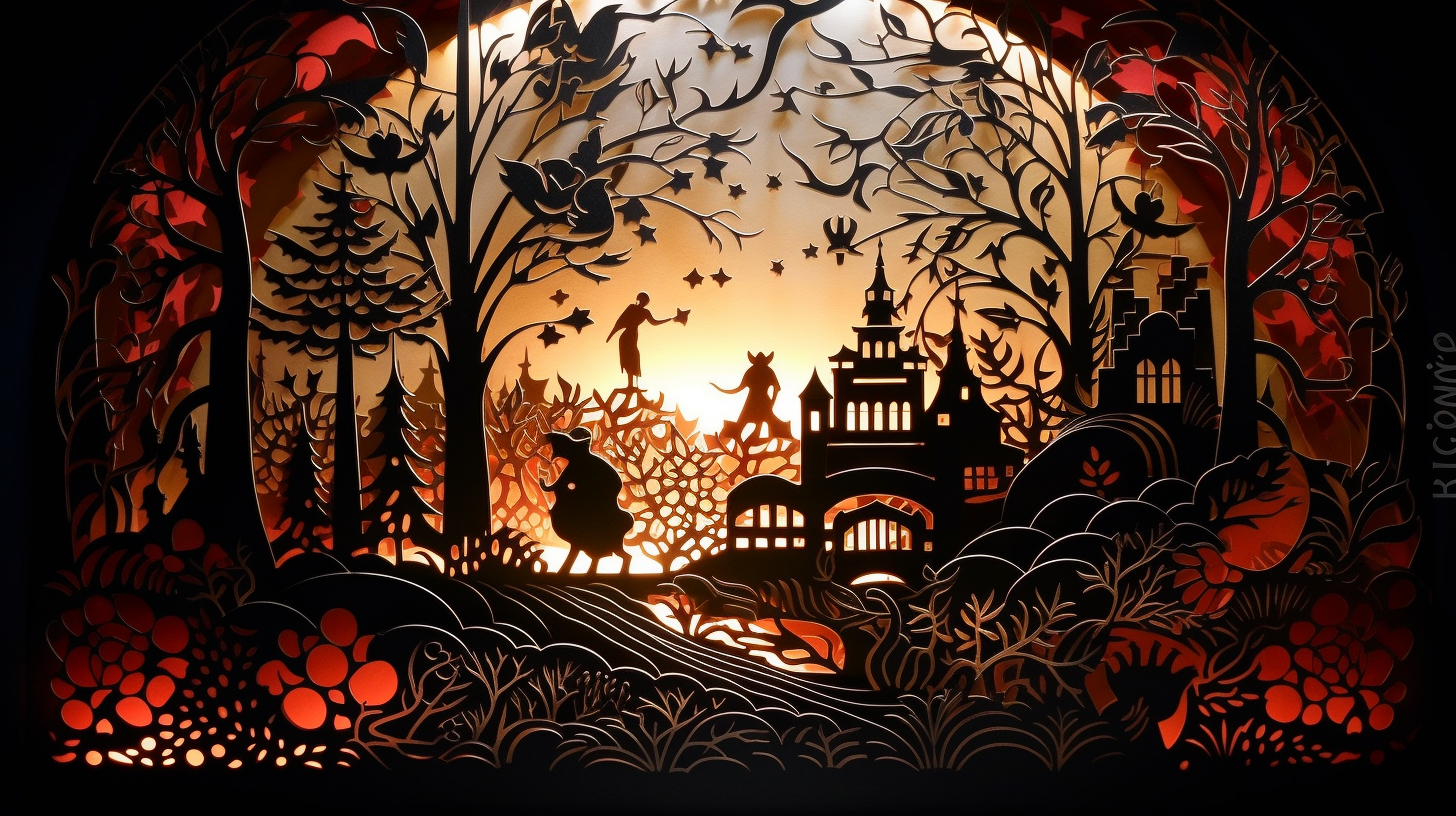 Enchanting paper cut style existence