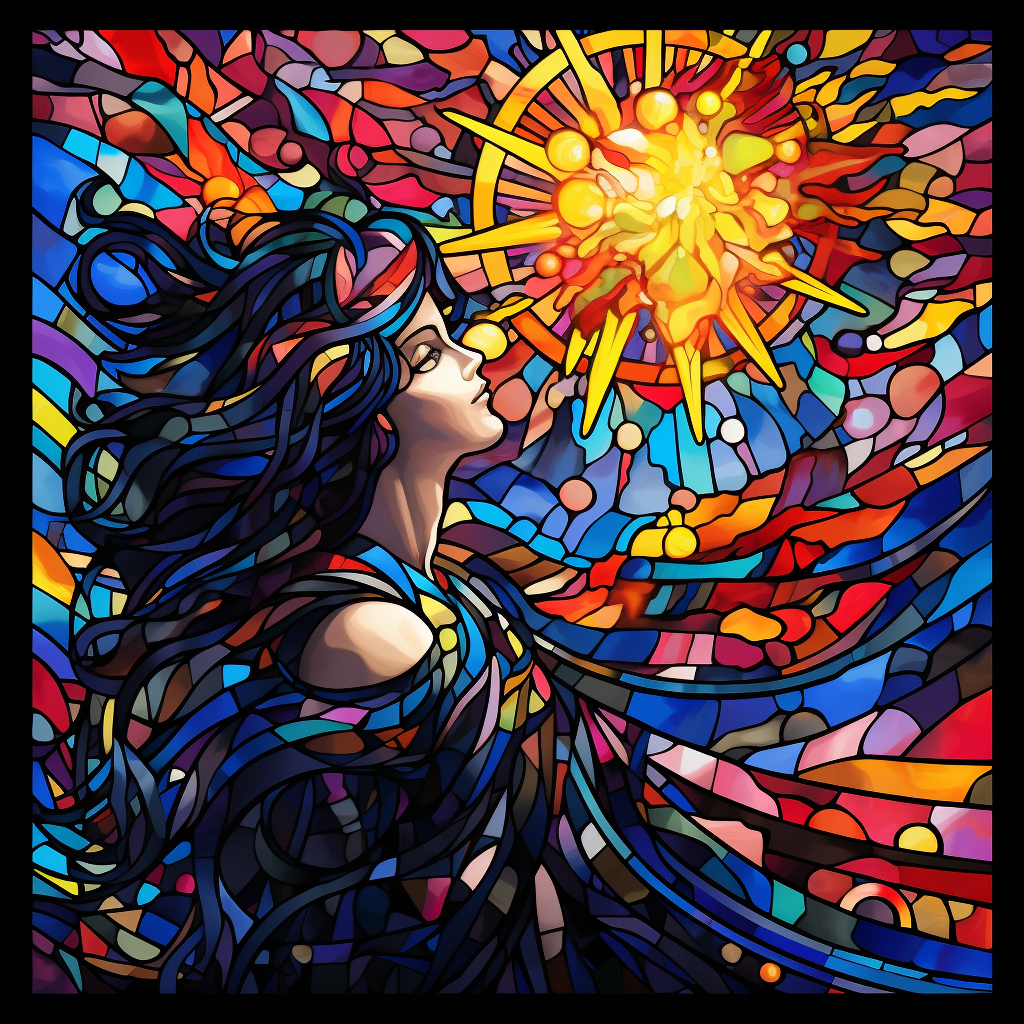 Vibrant stained glass art masterpiece