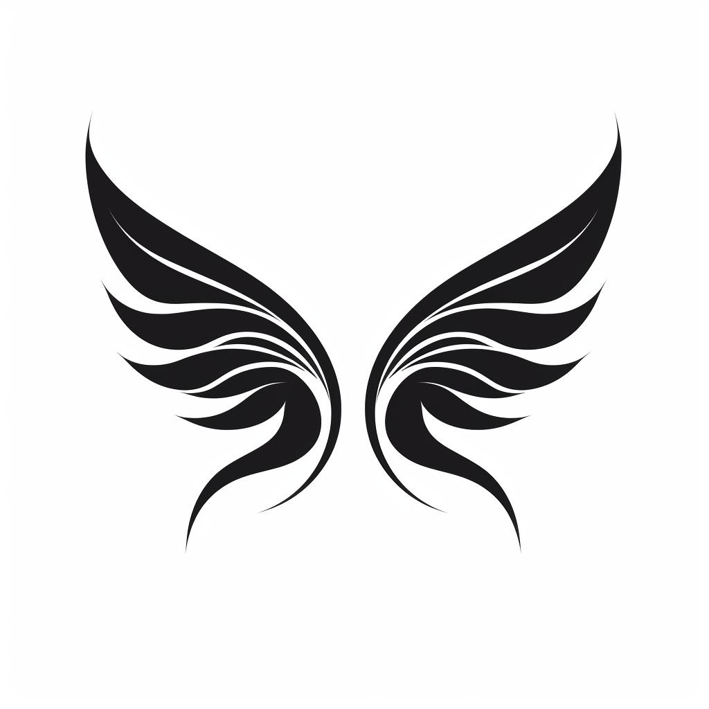 Black Fairy Wings Symbol on White Background