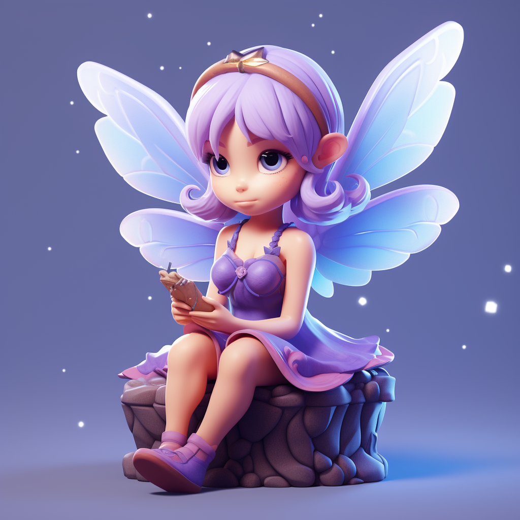 Cute fairy character in Brawlstars style