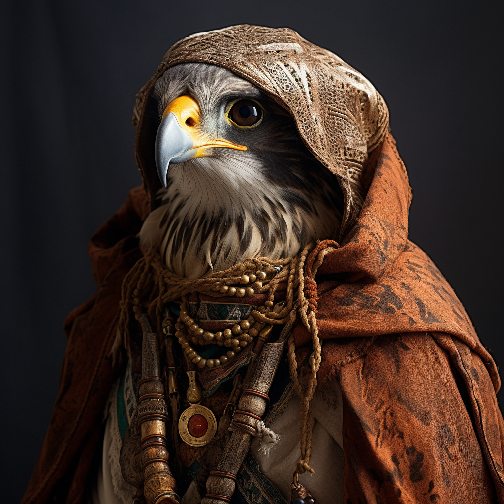 Falcon with Hood On  (descriptive alt text for accessibility)