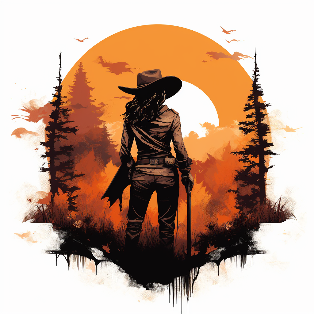 Fall Themed Cowgirl T-Shirt Design Mockup on 2Moons.ai