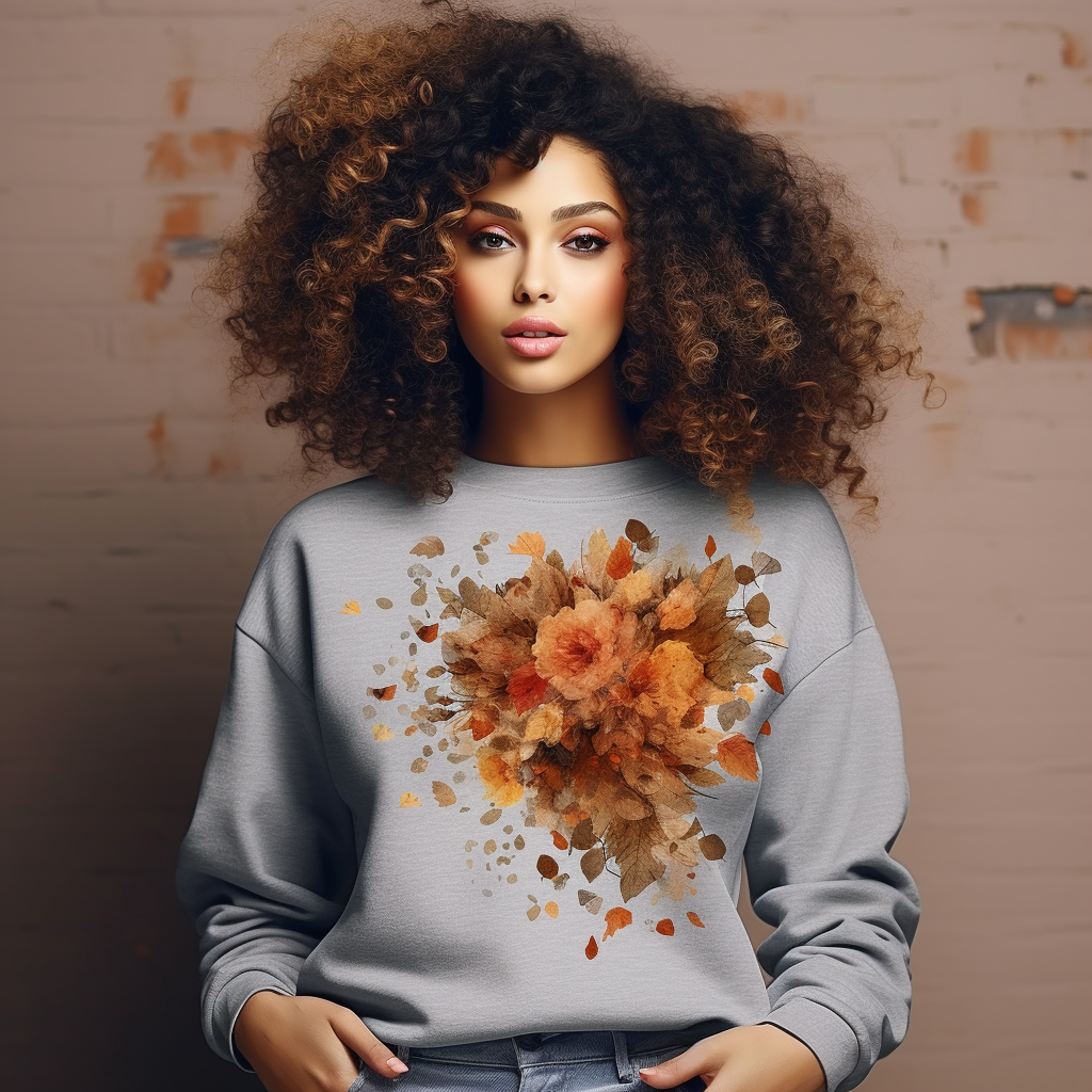 Curly Haired Woman in Gray Sweater