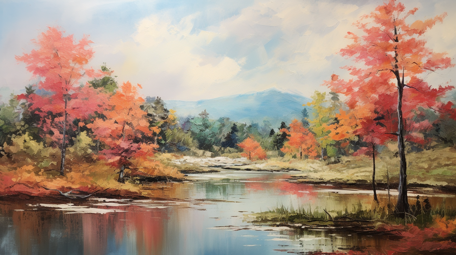 Serene fall landscape painting