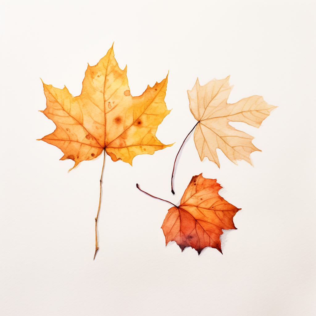 Colorful fall leaves on white