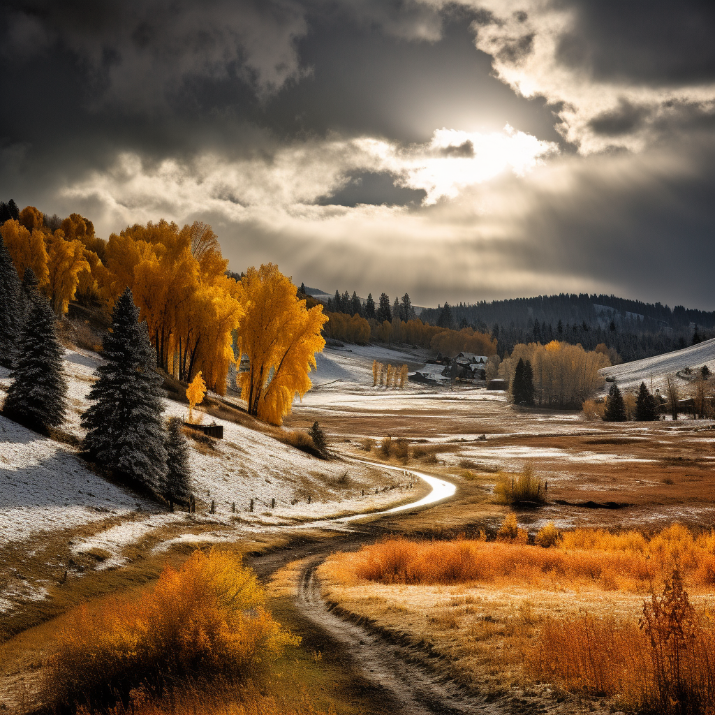Fall Midwest trees with colorful leaves
