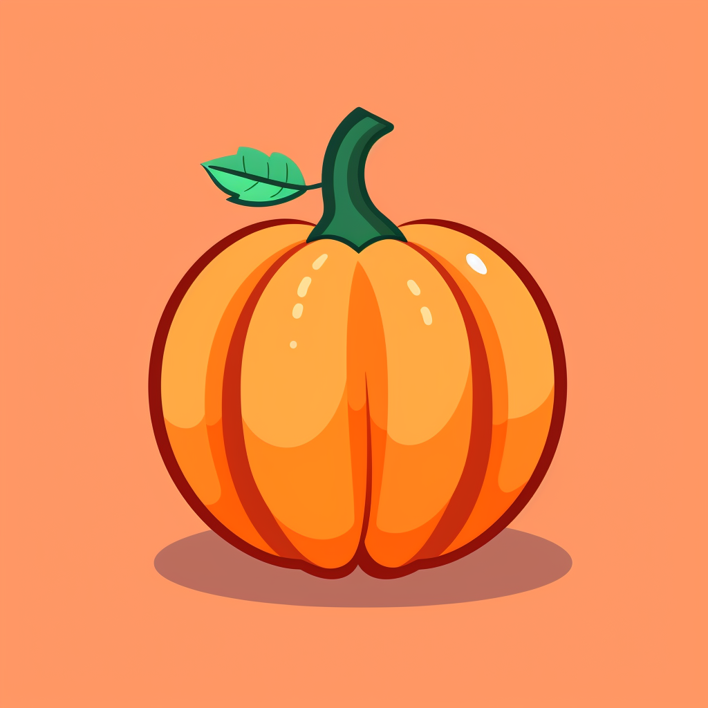 Fall Pumpkin Icon on Solid Background