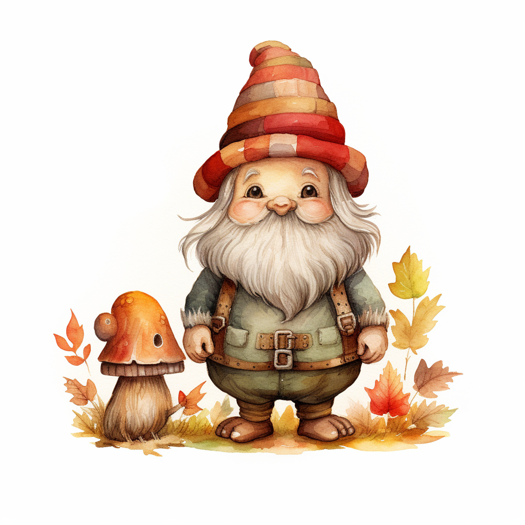 Adorable gnome with Thanksgiving turkey