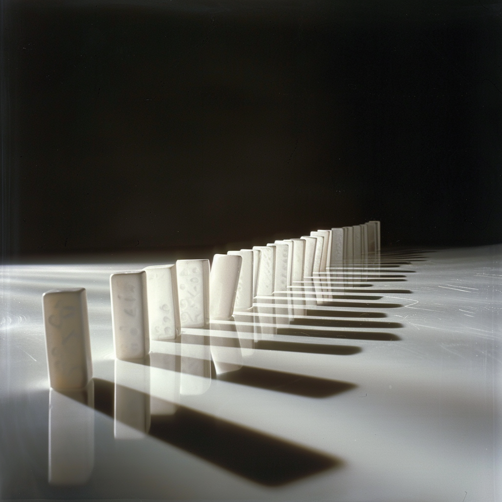 falling dominoes motion sequence