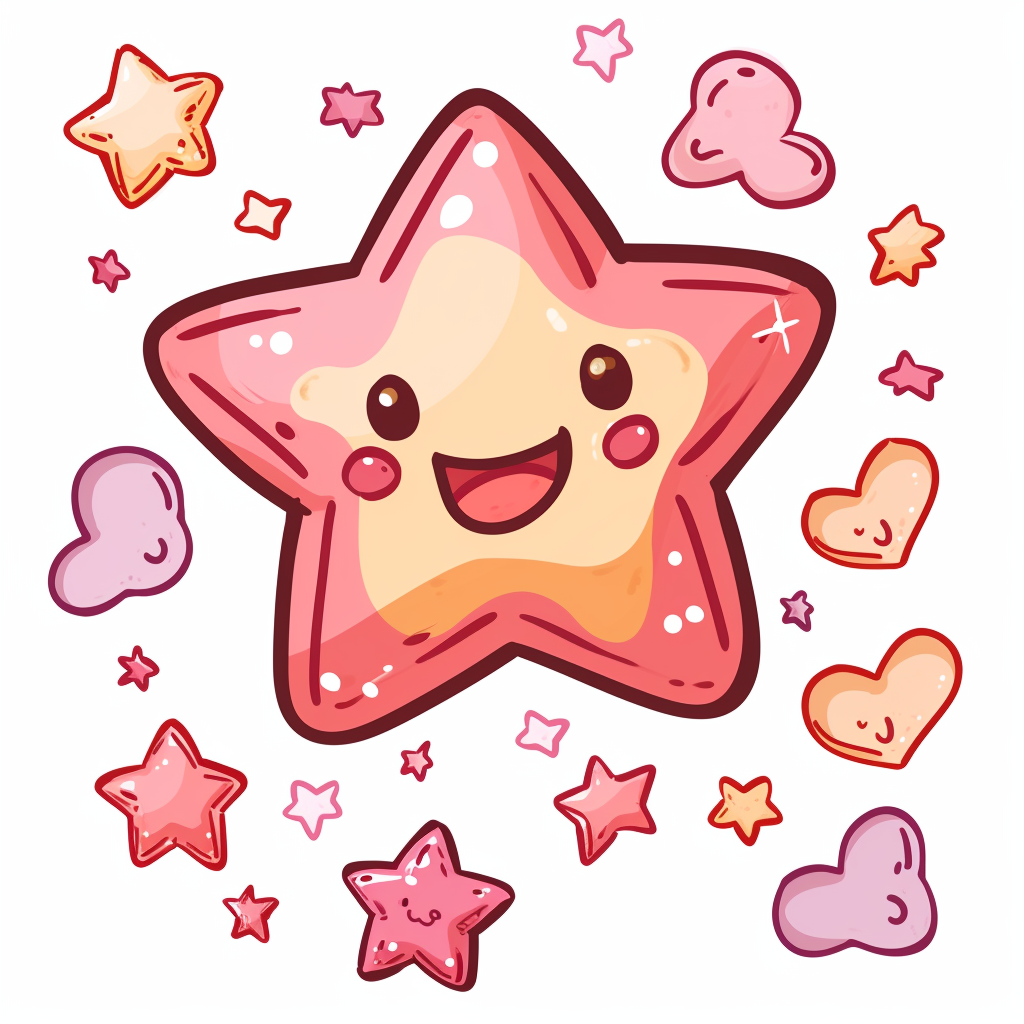 Falling Star Kisses Love Sticker