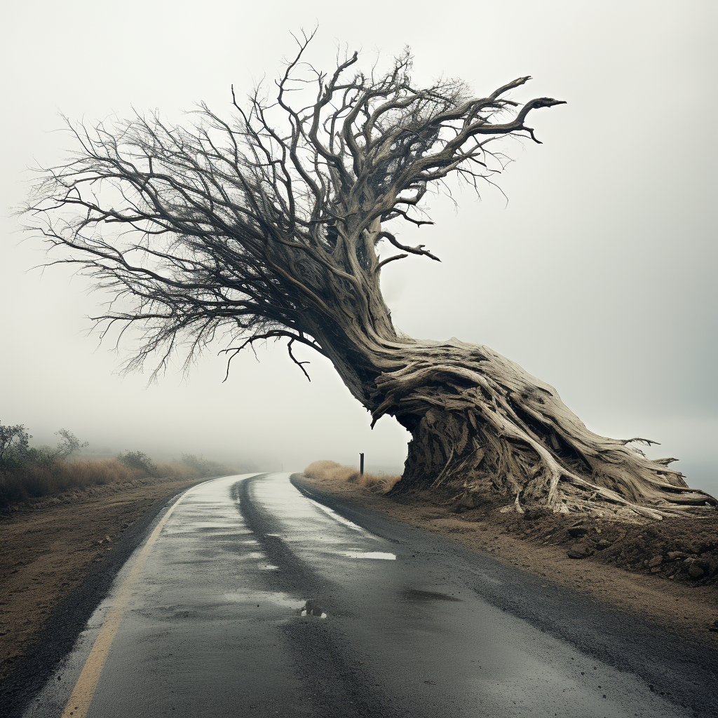 Fallen Tree Blocking Road