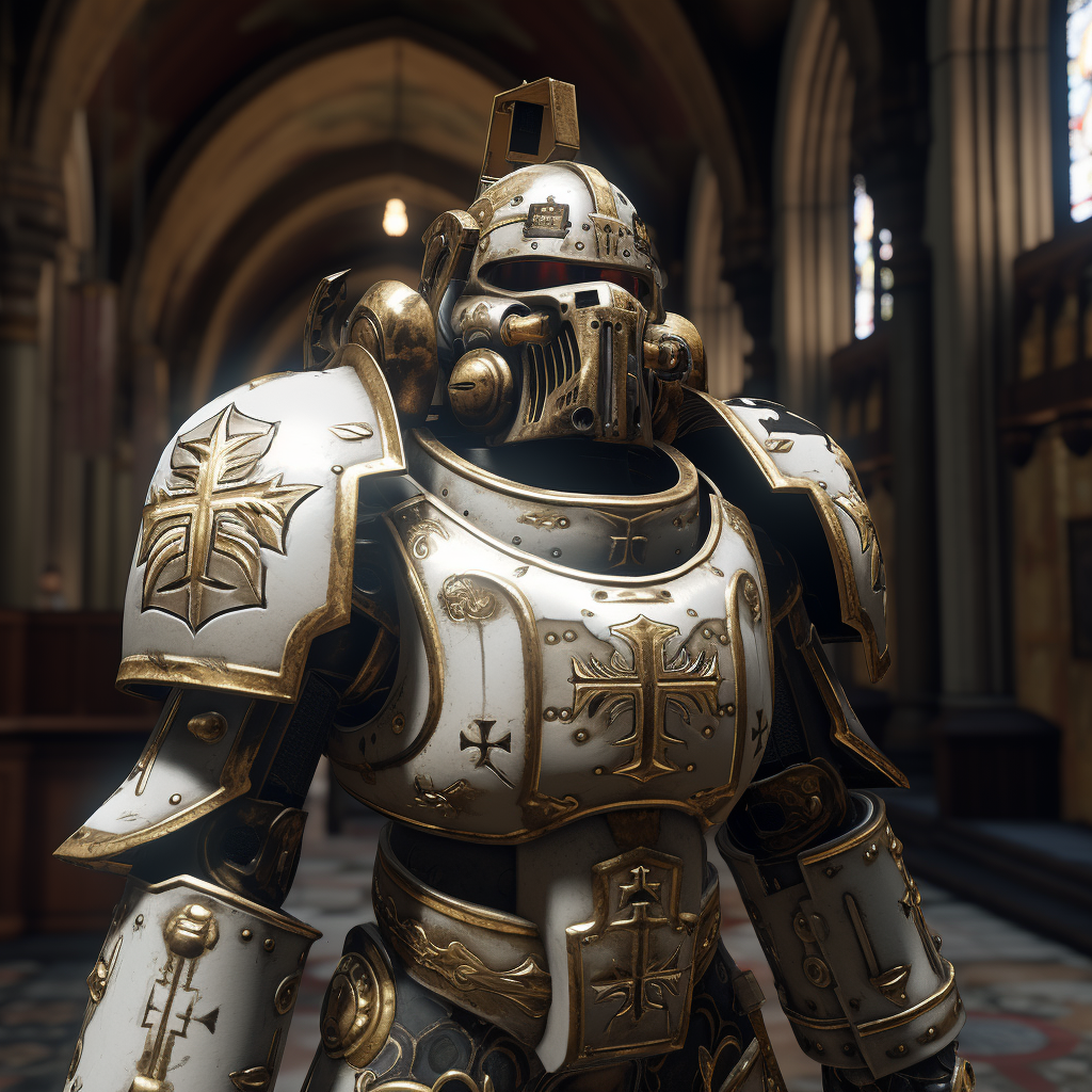 Crusader-themed Fallout T-51b Power Armor Image