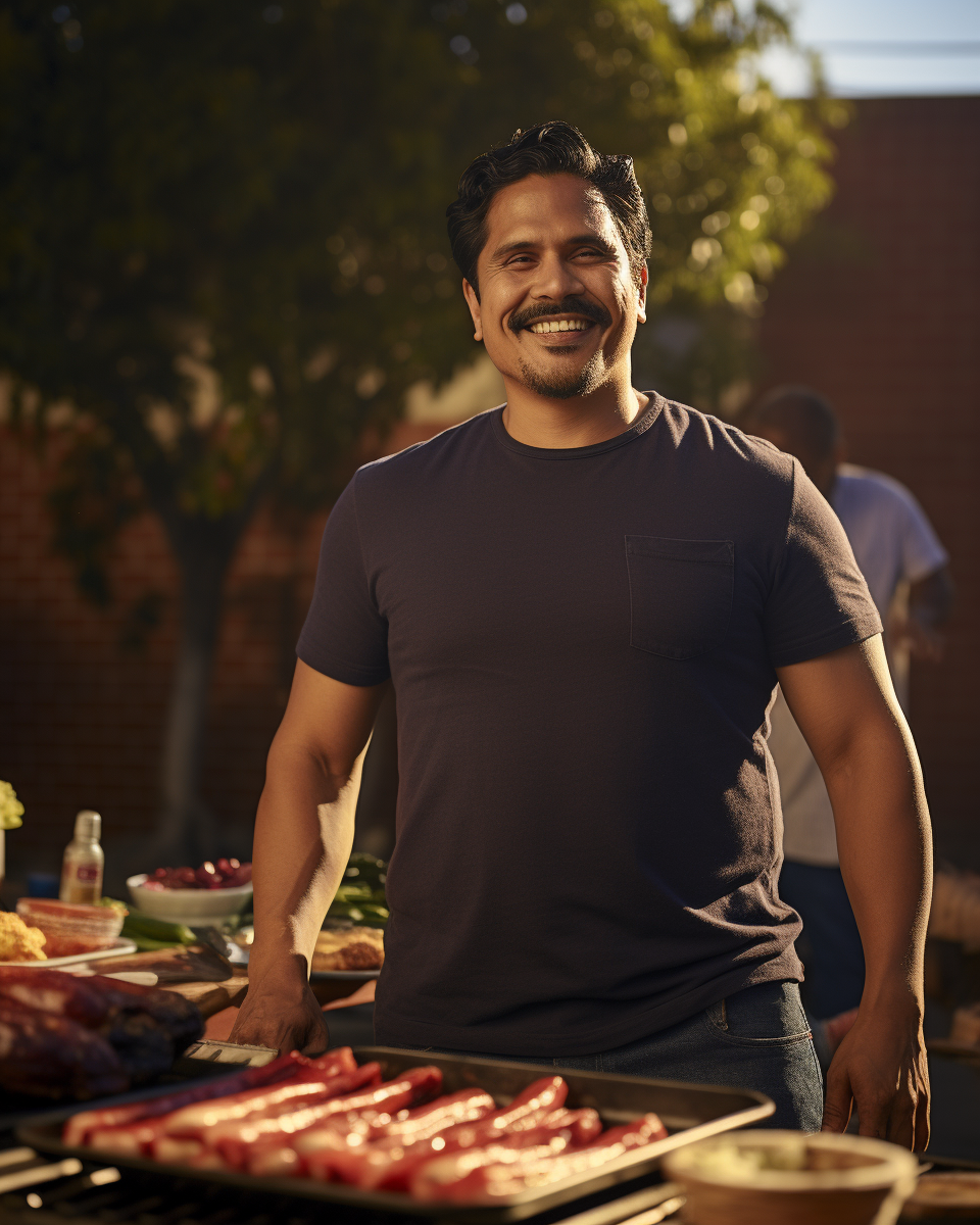 Actor Michael Pena at Family BBQ