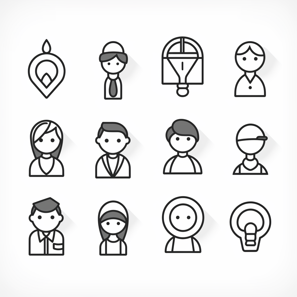 Outline icons of family with roof