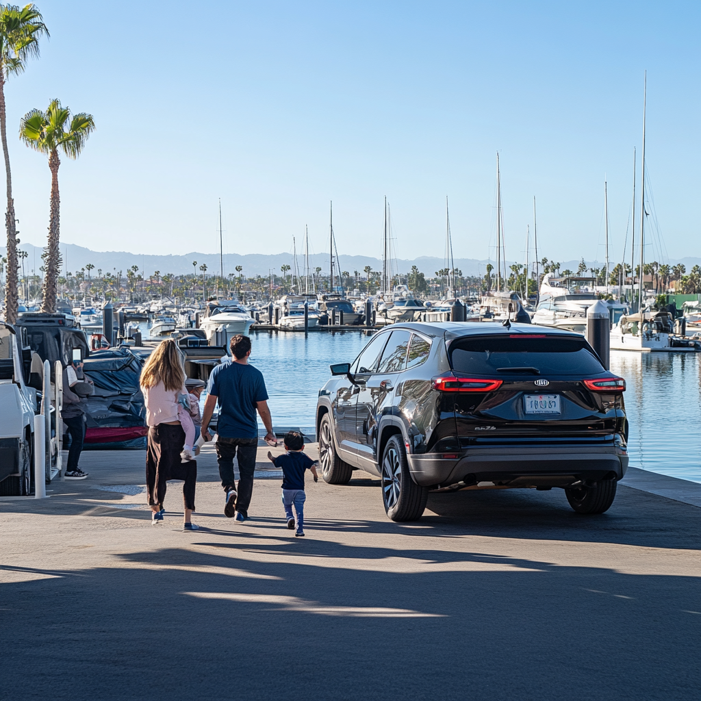 Family at Marina in California