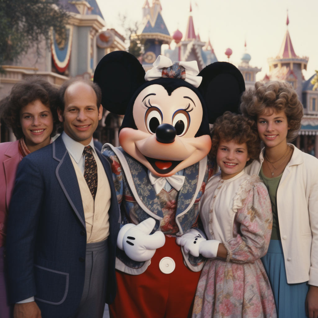 Family meeting Michael Eisner at Disneyland