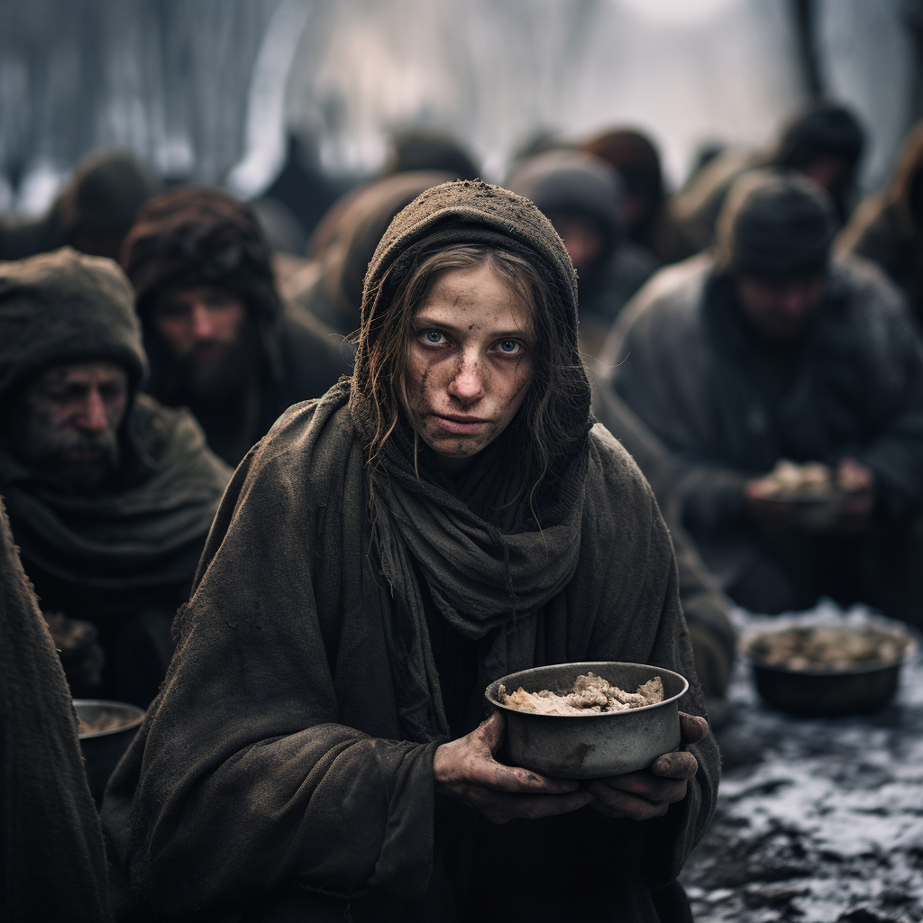 Famine Winter with Hungry People