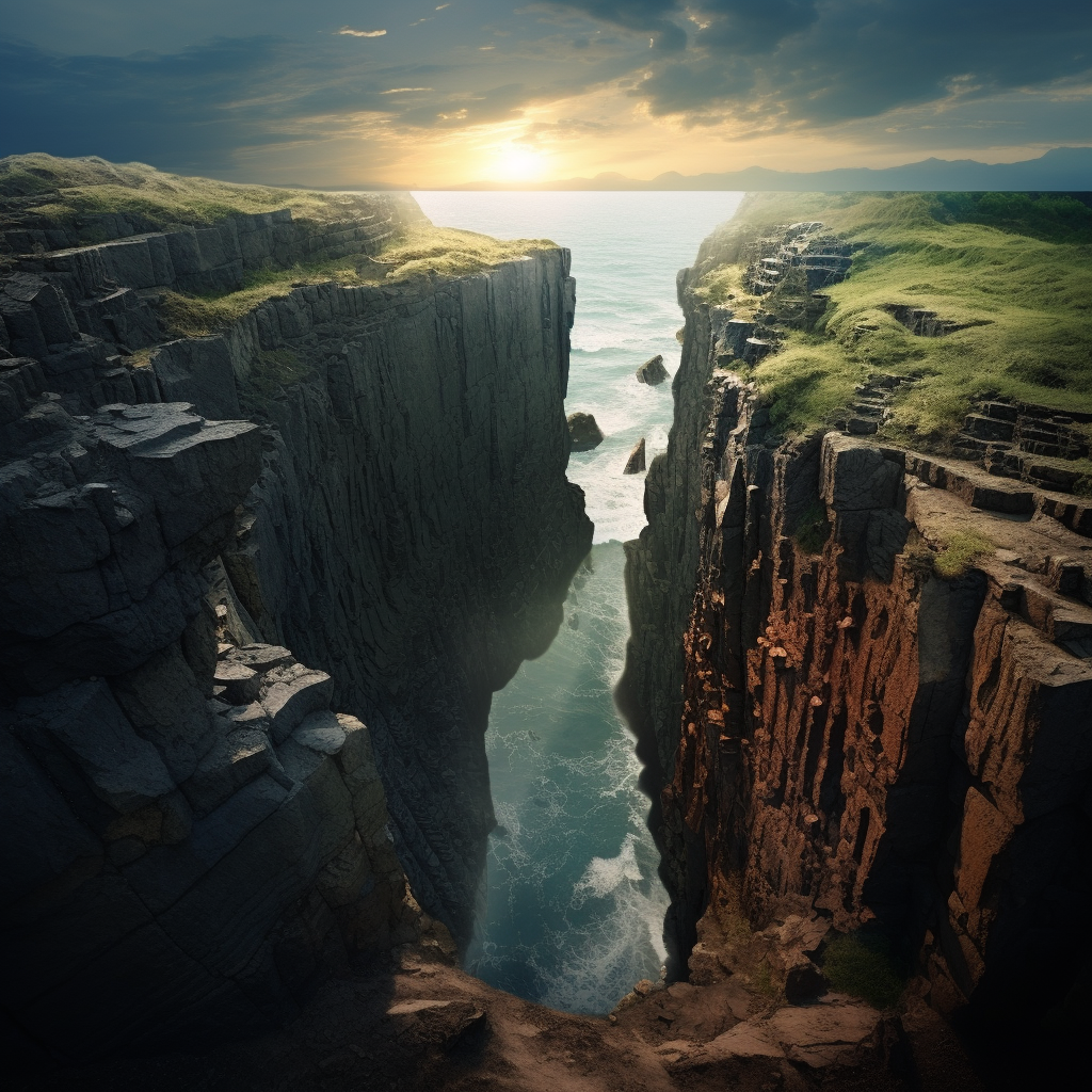 Spectacular surreal 3D landscape of famous cliffs